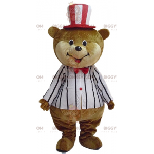 BIGGYMONKEY™ Maskottchen-Kostüm mit großem braun-beigen