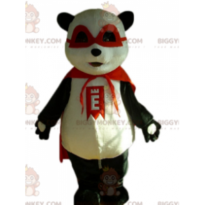 Traje de mascote BIGGYMONKEY™ de panda preto e branco com
