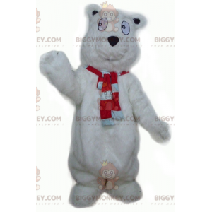 Χαριτωμένο κοστούμι μασκότ Big Furry White Bear BIGGYMONKEY™ -