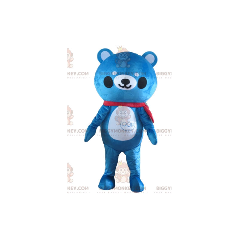 Blue and White Teddy Bear BIGGYMONKEY™ Mascot Costume - Blue and White Teddy Bear BIGGYMONKEY™ Mascot Costume -