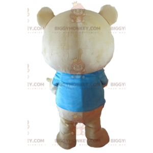 Costume de mascotte BIGGYMONKEY™ de gros nounours beige avec un