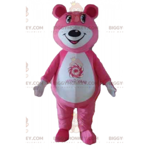 Costume de mascotte BIGGYMONKEY™ d'ours en peluche rose et