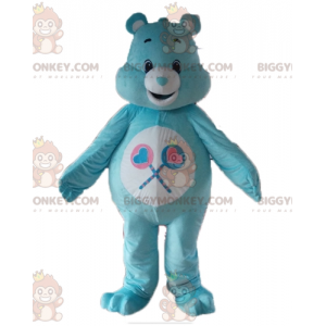 Costume da mascotte BIGGYMONKEY™ con orsetto bianco e blu con