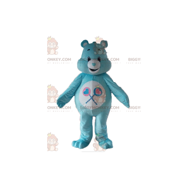 Costume da mascotte BIGGYMONKEY™ con orsetto bianco e blu con Costume da mascotte BIGGYMONKEY™ con orsetto bianco e blu con