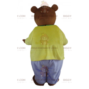 Traje de mascote de urso pardo BIGGYMONKEY™ vestido com uma