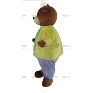 Bruine beer BIGGYMONKEY™ mascottekostuum gekleed in een zeer