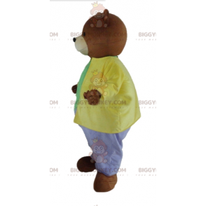 Bruine beer BIGGYMONKEY™ mascottekostuum gekleed in een zeer