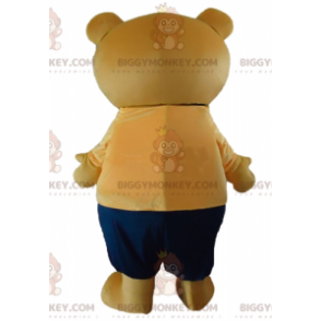 Kostým BIGGYMONKEY™ Maskot Big Beige Teddy v oranžovém a modrém