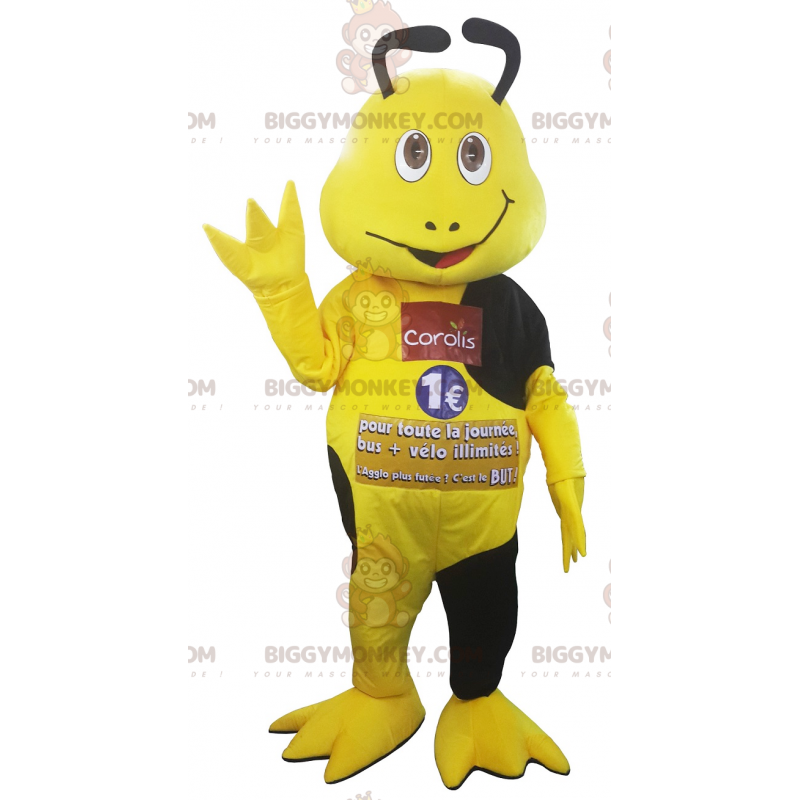 Costume de mascotte BIGGYMONKEY™ d'insecte jaune et noir - Costume de mascotte BIGGYMONKEY™ d'insecte jaune et noir -