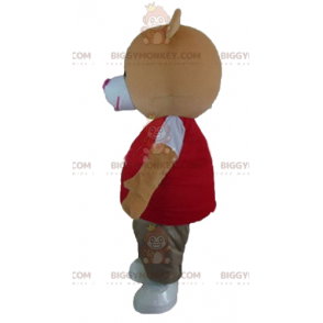 Orange bamse BIGGYMONKEY™ maskotkostume med farverigt outfit -