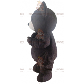 Traje de mascote de urso marrom e branco BIGGYMONKEY™ –