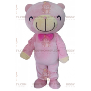 Pink og beige bamse BIGGYMONKEY™ maskotkostume - Biggymonkey.com