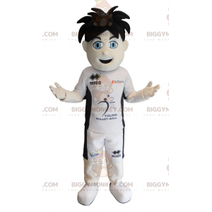 Blauäugiger sportlicher Junge BIGGYMONKEY™ Maskottchen-Kostüm
