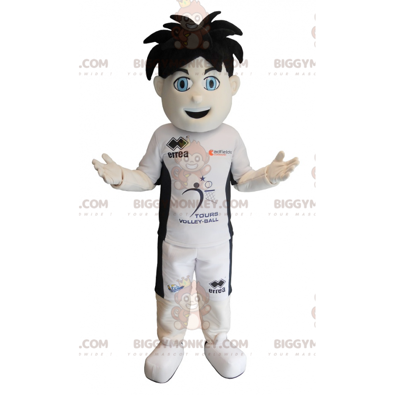 Blauäugiger sportlicher Junge BIGGYMONKEY™ Maskottchen-Kostüm - Blauäugiger sportlicher Junge BIGGYMONKEY™ Maskottchen-Kostüm -