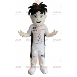 Blauäugiger sportlicher Junge BIGGYMONKEY™ Maskottchen-Kostüm -