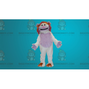 BIGGYMONKEY™ All Furry White & Pink Yeti Mascot Costume