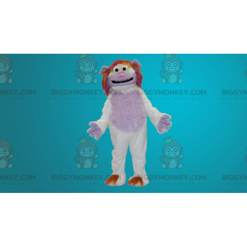BIGGYMONKEY™ All Furry White & Pink Yeti Mascot Costume -