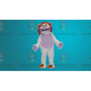 Kostým maskota BIGGYMONKEY™ All Furry White & Pink Yeti –