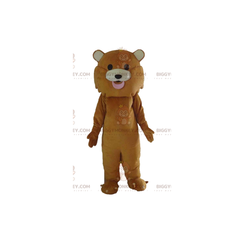 Söpö jättiläinen ruskea tiikerileijona BIGGYMONKEY™ maskottiasu Söpö jättiläinen ruskea tiikerileijona BIGGYMONKEY™ maskottiasu