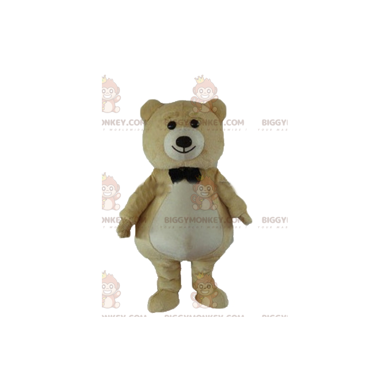 BIGGYMONKEY™ stor beige och vit plysch nallebjörnmaskotdräkt - BIGGYMONKEY™ stor beige och vit plysch nallebjörnmaskotdräkt -