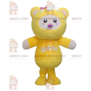 Disfraz de mascota BIGGYMONKEY™ de pollito amarillo, blanco y