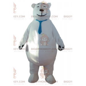 Στολή μασκότ Big Polar Bear BIGGYMONKEY™ με μπλε γραβάτα -