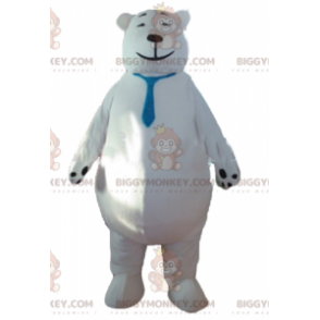 Big Isbjørn BIGGYMONKEY™ maskotkostume med blåt slips -