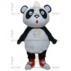 BIGGYMONKEY™ Big Eyes Black & White Panda Mascot Costume -