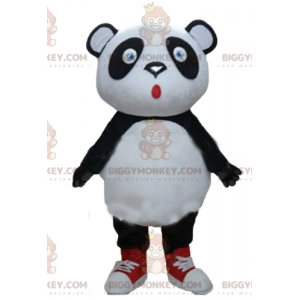 Kostým maskota černobílé pandy BIGGYMONKEY™ Big Eyes –