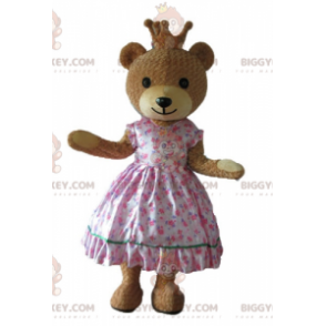 BIGGYMONKEY™ Mascot Costume of bear in pink princess dress with