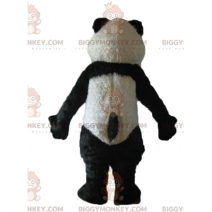 Traje de mascote BIGGYMONKEY™ de panda preto e branco todo