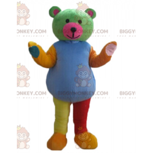 Mehrfarbiger Teddybär BIGGYMONKEY™ Maskottchen-Kostüm -