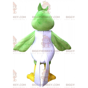 BIGGYMONKEY™ Big Smiling Groen, Wit en Geel Vogel Mascotte