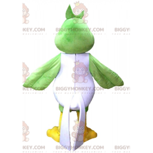 BIGGYMONKEY™ Disfraz de mascota de pájaro verde, blanco y