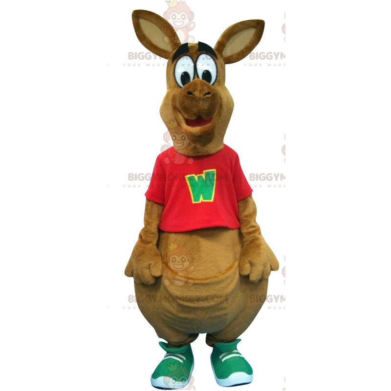 Costume de mascotte BIGGYMONKEY™ de gros kangourou marron - Costume de mascotte BIGGYMONKEY™ de gros kangourou marron -