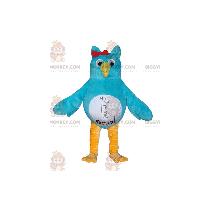 Kostium maskotka niebiesko-biało-żółta sowa BIGGYMONKEY™ - Kostium maskotka niebiesko-biało-żółta sowa BIGGYMONKEY™ -