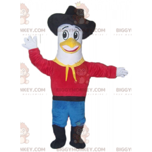 Kostým maskota BIGGYMONKEY™ Pigeon Seagull v kovbojském