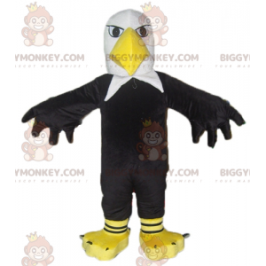 Kæmpe sort hvid og gul ørn BIGGYMONKEY™ maskotkostume -