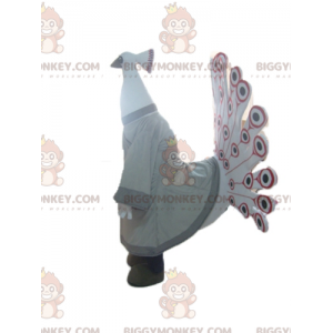 Simpatico costume da mascotte BIGGYMONKEY™ beige bianco rosso e