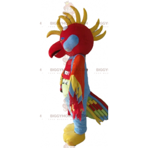 BIGGYMONKEY™ Maskottchen-Kostüm Mehrfarbiger Vogel mit Federn