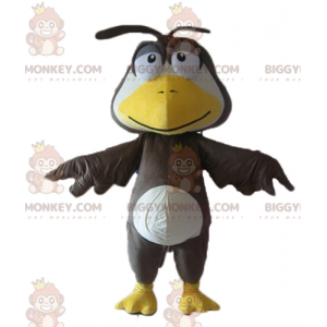 BIGGYMONKEY™ Big Baby Bird Sort hvid og gul maskotkostume -