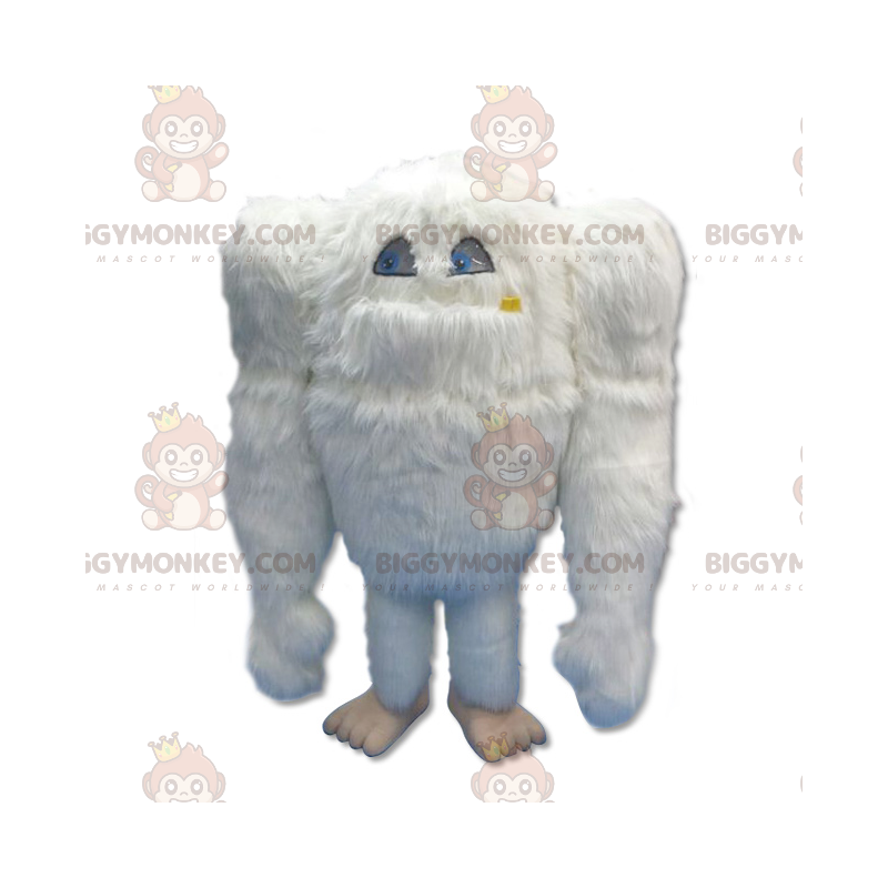 BIGGYMONKEY™ Costume mascotte Yeti bianco peloso grande -