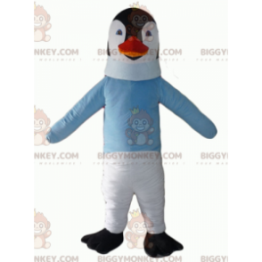 Sort og hvid pingvin BIGGYMONKEY™ maskotkostume med blå sweater