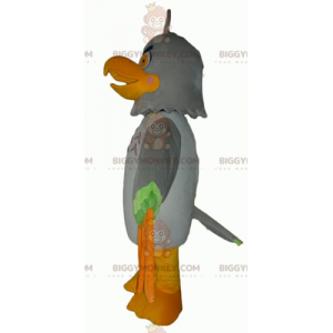  BIGGYMONKEY™ Costume da mascotte Aquila grigio verde e arancione dall'aspetto malvagio - BiggyMonkey.com