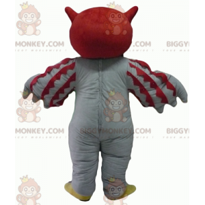 Costume de mascotte BIGGYMONKEY™ de hibou rouge et blanc géant