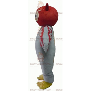Jätteröd och vit uggla BIGGYMONKEY™ maskotdräkt - BiggyMonkey