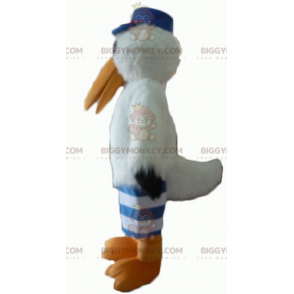 Kostium maskotka Bocian Mewa BIGGYMONKEY™ z czapką i dżersejem - Maskotka ptak - BIGGYMONKEY_02646 - BiggyMonkey.com