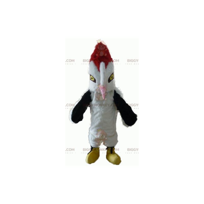 BIGGYMONKEY™ mascottekostuum van mooie zwart-rode witte vogel BIGGYMONKEY™ mascottekostuum van mooie zwart-rode witte vogel