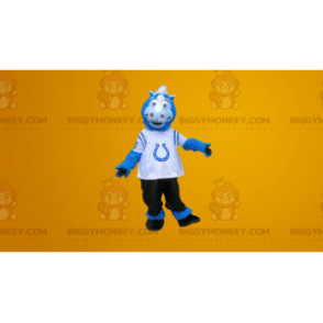 Kostým maskota modrobílého a černého koně BIGGYMONKEY™ –