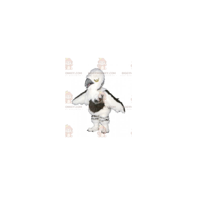 Harige witte en bruine gier BIGGYMONKEY™ mascottekostuum - Harige witte en bruine gier BIGGYMONKEY™ mascottekostuum -